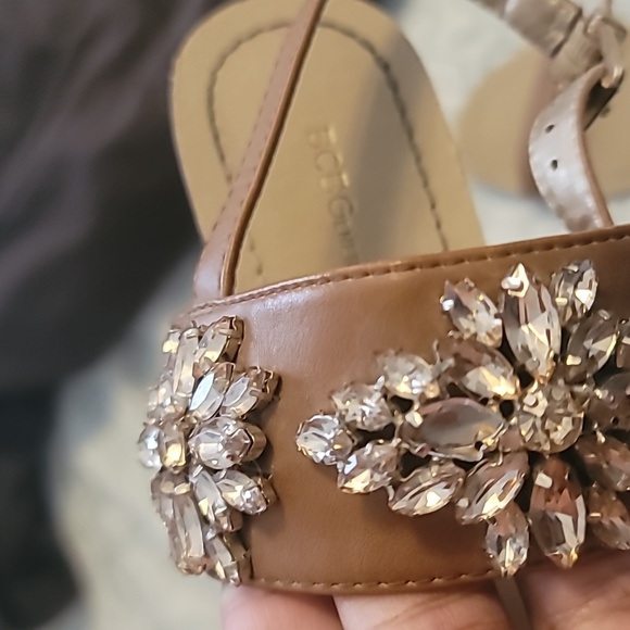 BCBG tan with rhinestone detail sandals - Picture 5 of 6